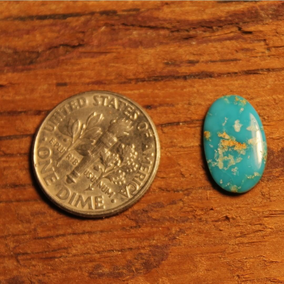 Gemmy blue Stone Mountain Turquoise cabochon
Contact us  $9.50 for 2.2 carats un-backed & untreated Nevada turquoise
#februarysale