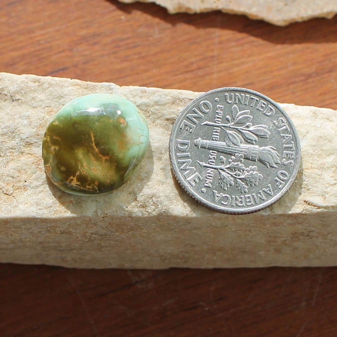 Multi color turquoise cabochon from Stone Mountain Mine
Instagram    $13 for 4.6 carats untreated Nevada turquoise 


