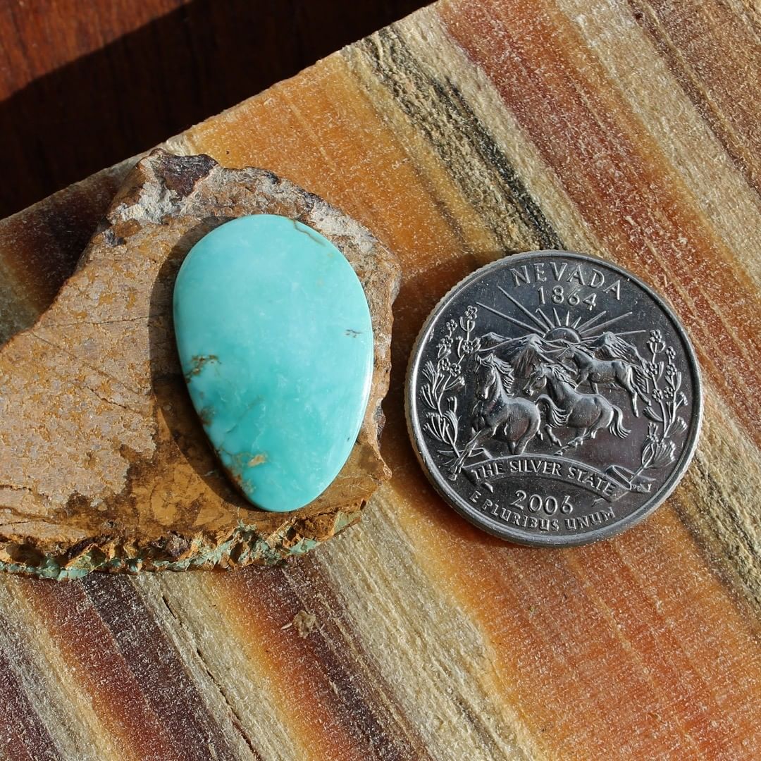 Natural blue turquoise cabochon (Stone Mountain Turquoise)
Instagram    $20.10 for 6.7 carats untreated & un-backed Nevada turquoise.
