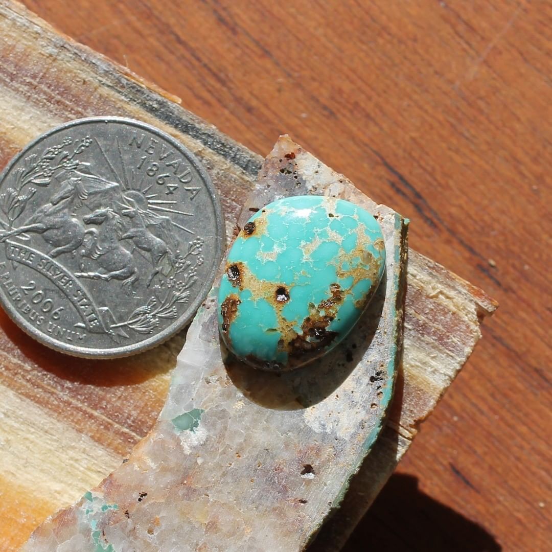 Natural blue turquoise from Stone Mountain Mine
Instagram    $25.89 for 8.6 carats untreated Nevada turquoise.
