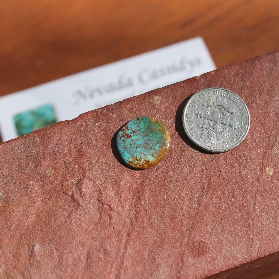 Natural blue turquoise with red micro inclusions (Stone Mountain Turquoise)
Contact us  $13.90 for 3.3 carats un-backed & untreated Nevada turquoise.

