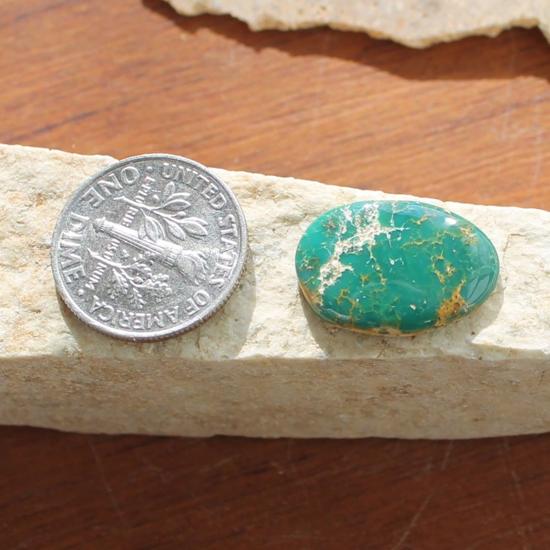 Natural dark green turquoise cabochon (Stone Mountain Turquoise)
Instagram    $13 for 4.8 carats un-backed & untreated Nevada turquoise.

