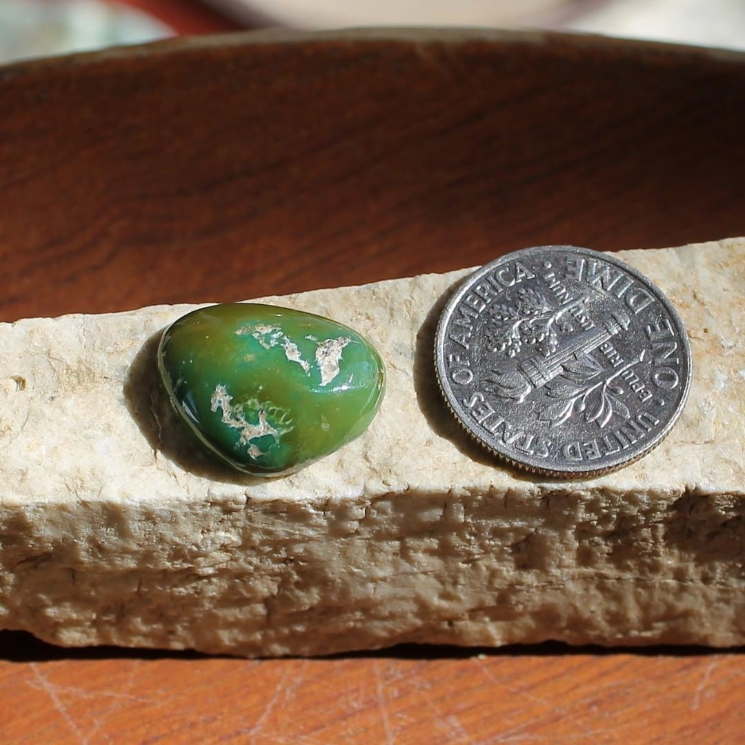 Natural deeeep green turquoise cabochon (Stone Mountain Turquoise)
Instagram    $20 for 6.2 carats solid, un-backed & untreated Nevada turquoise.
