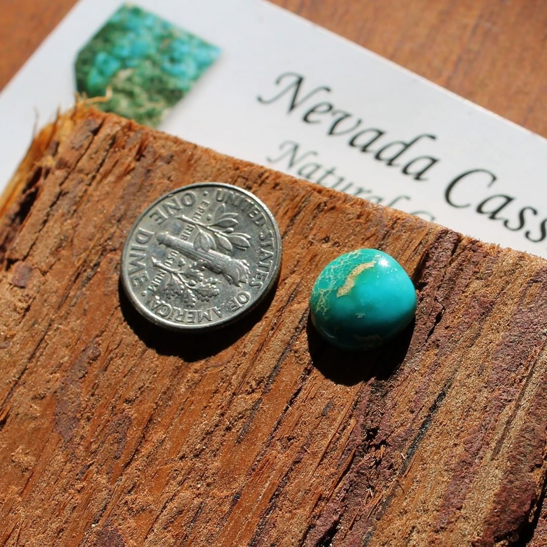 Natural deep blue turquoise cabochon (Stone Mountain Turquoise)
Contact us  $11.31 for 2.9 carats un-backed & untreated Nevada turquoise.

