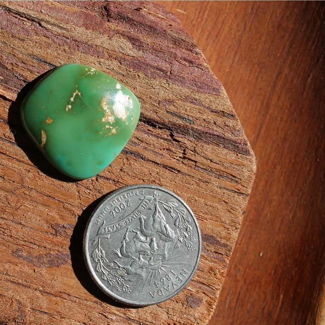 Natural Green Stone Mountain Turquoise Cabochon
Instagram    $47.60 for 16.6 carats untreated Nevada turquoise.
