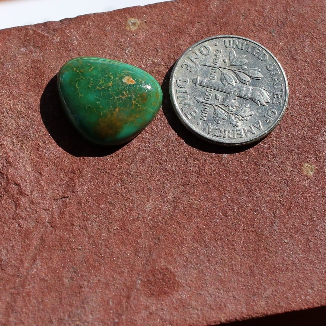 Natural Green Turquoise Cabochon with a “nebula” inclusion pattern
Contact us  $23.00 for 7.3 carats untreated & un-backed Stone Mountain Turquoise

#turquoisecabochon