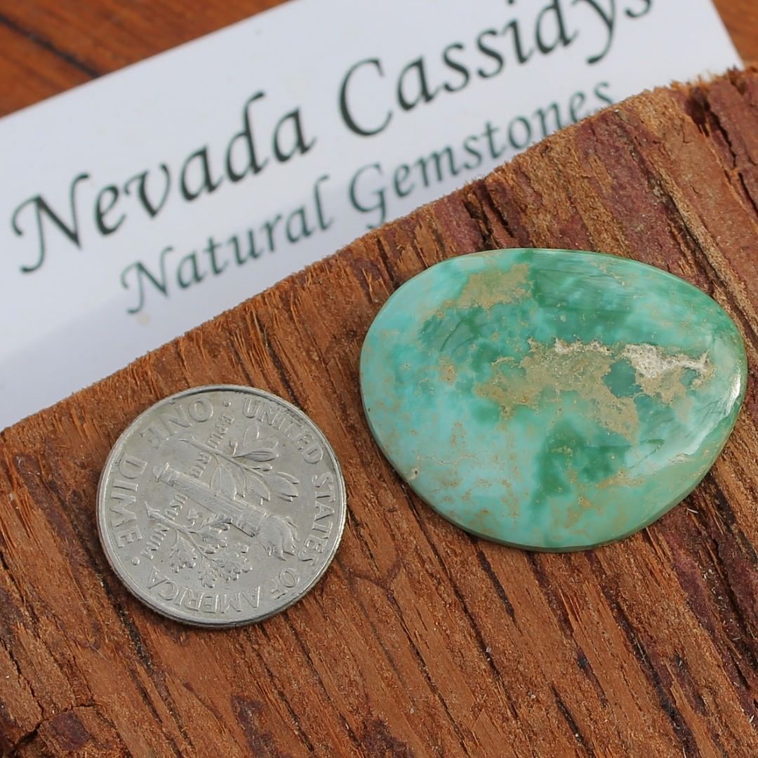 Natural green turquoise from Stone Mountain Mine
Contact us  $49.62 for 16.4 carats untreated & un-backed Nevada turquoise
