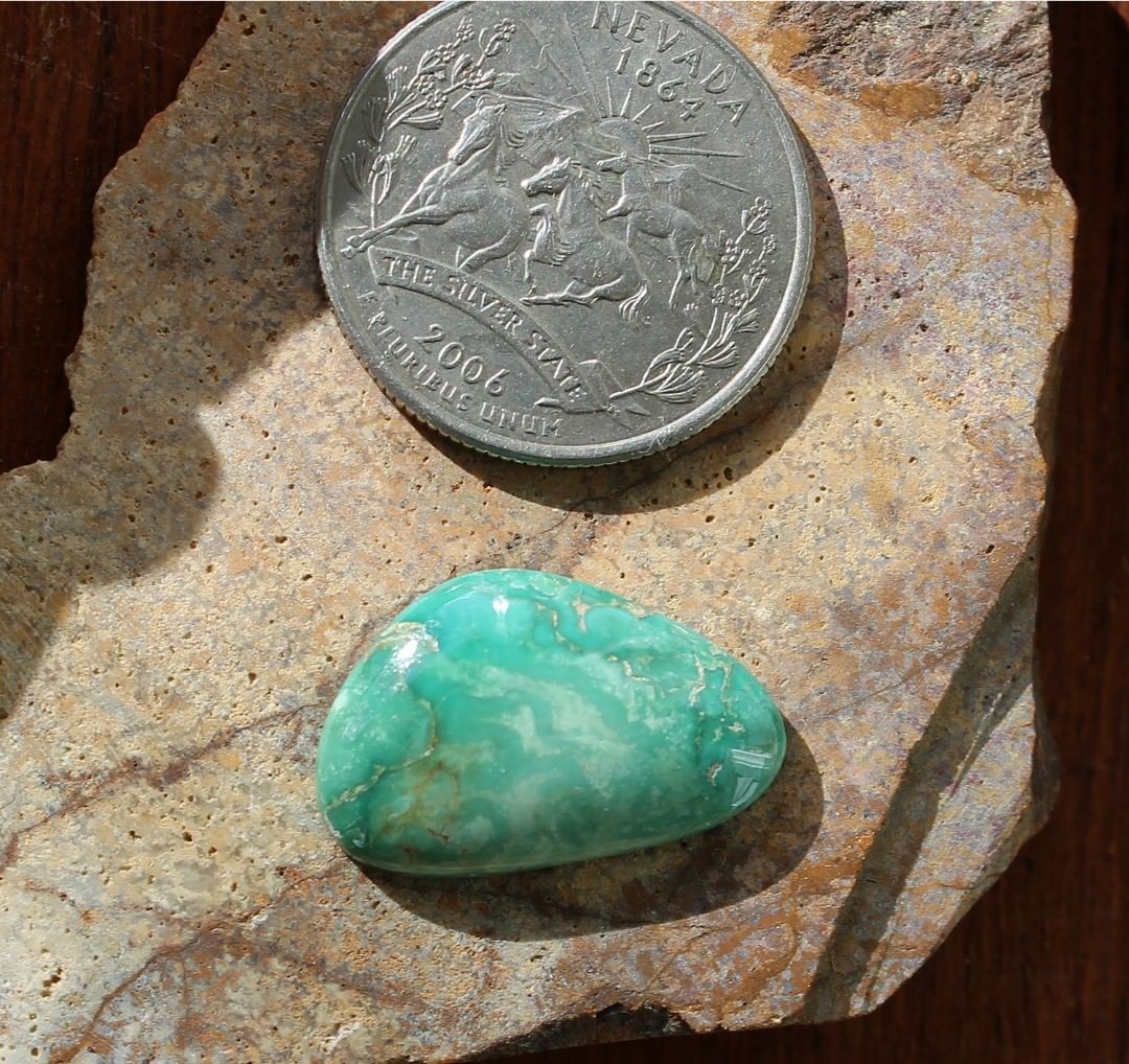 Natural Swirly Green Stone Mountain Turquoise
Instagram    $28 for 10.3 carats untreated & un-backed Nevada turquoise.
