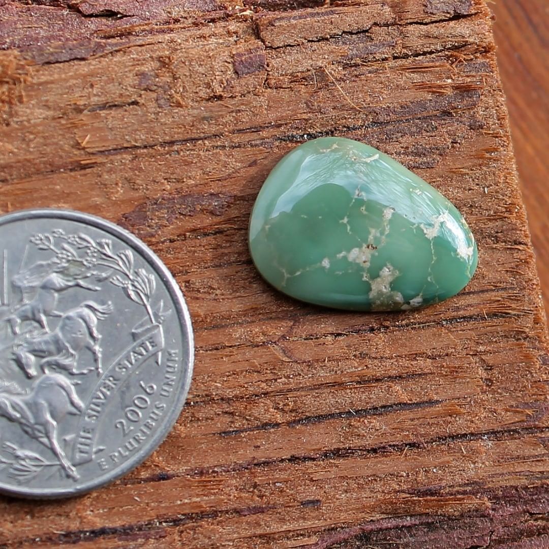 Natural teal-green turquoise cabochon (Stone Mountain Turquoise)
Instagram    $23.40 for 7.8 carats un-backed & untreated Nevada turquoise.
