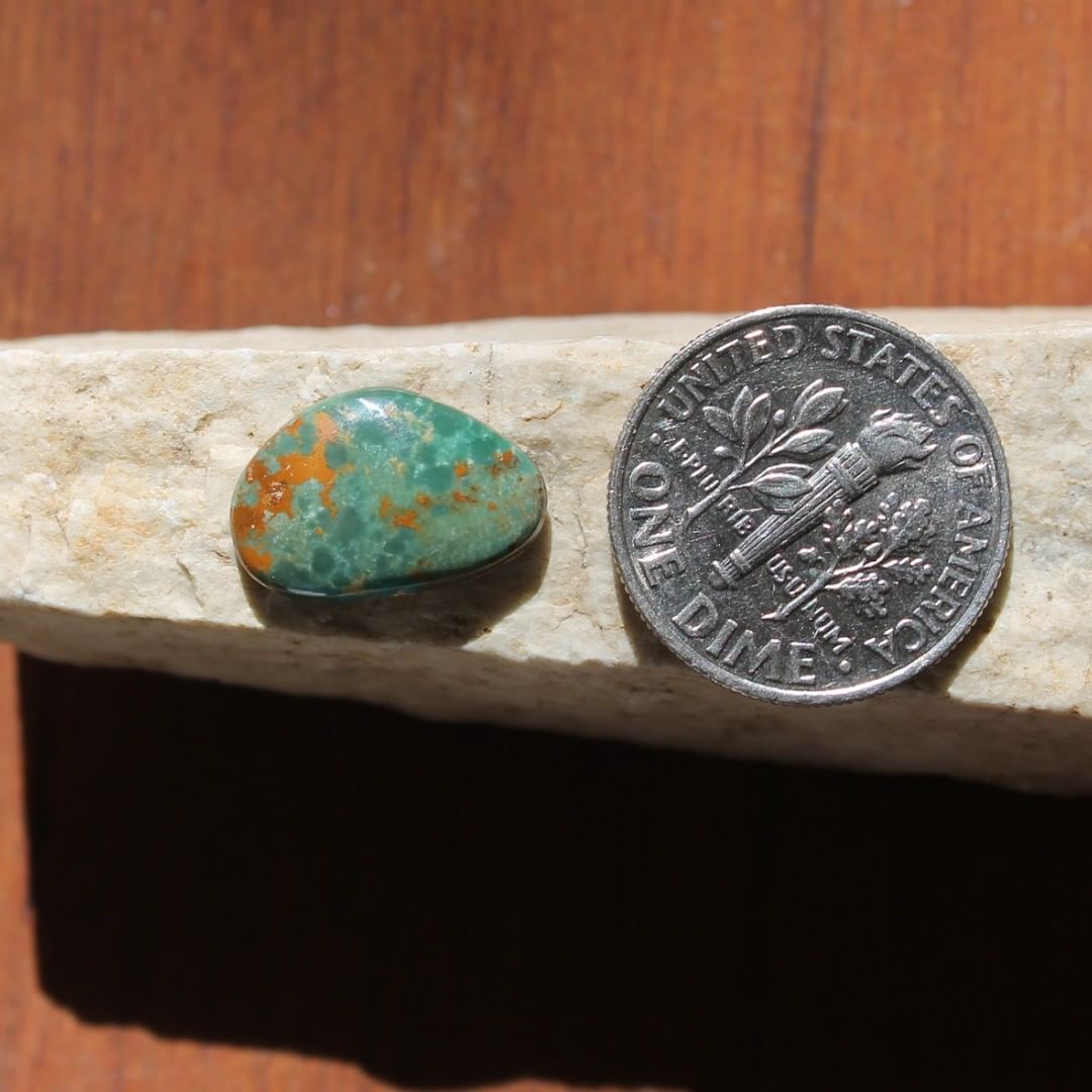 Natural teal turquoise cabochon (Stone Mountain Turquoise)
Instagram    $8 for 3.1 carats untreated & un-backed Nevada turquoise. 
