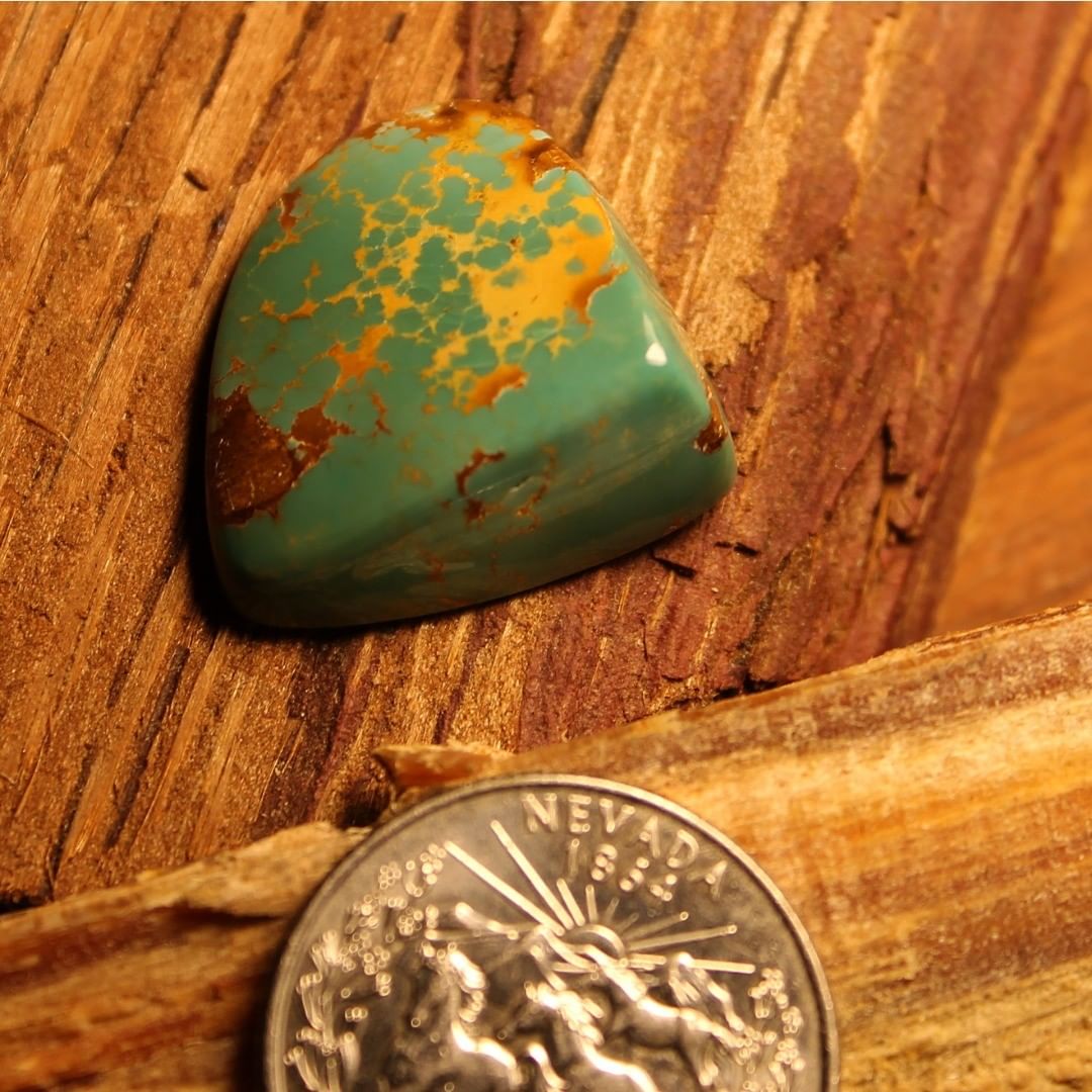 Natural turquoise freeform with spiderweb matrix (Stone Mountain Turquoise)
Instagram    $96.70 for  30.6 carats untreated & un-backed Nevada turquoise
