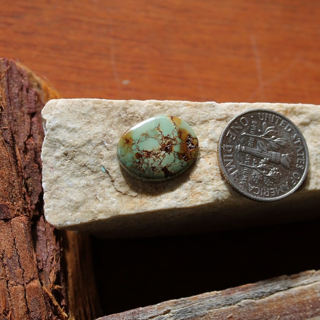 Not the typical turquoise (Stone Mountain Turquoise)
Instagram    $9.00 for 3.2 carats untreated Nevada turquoise