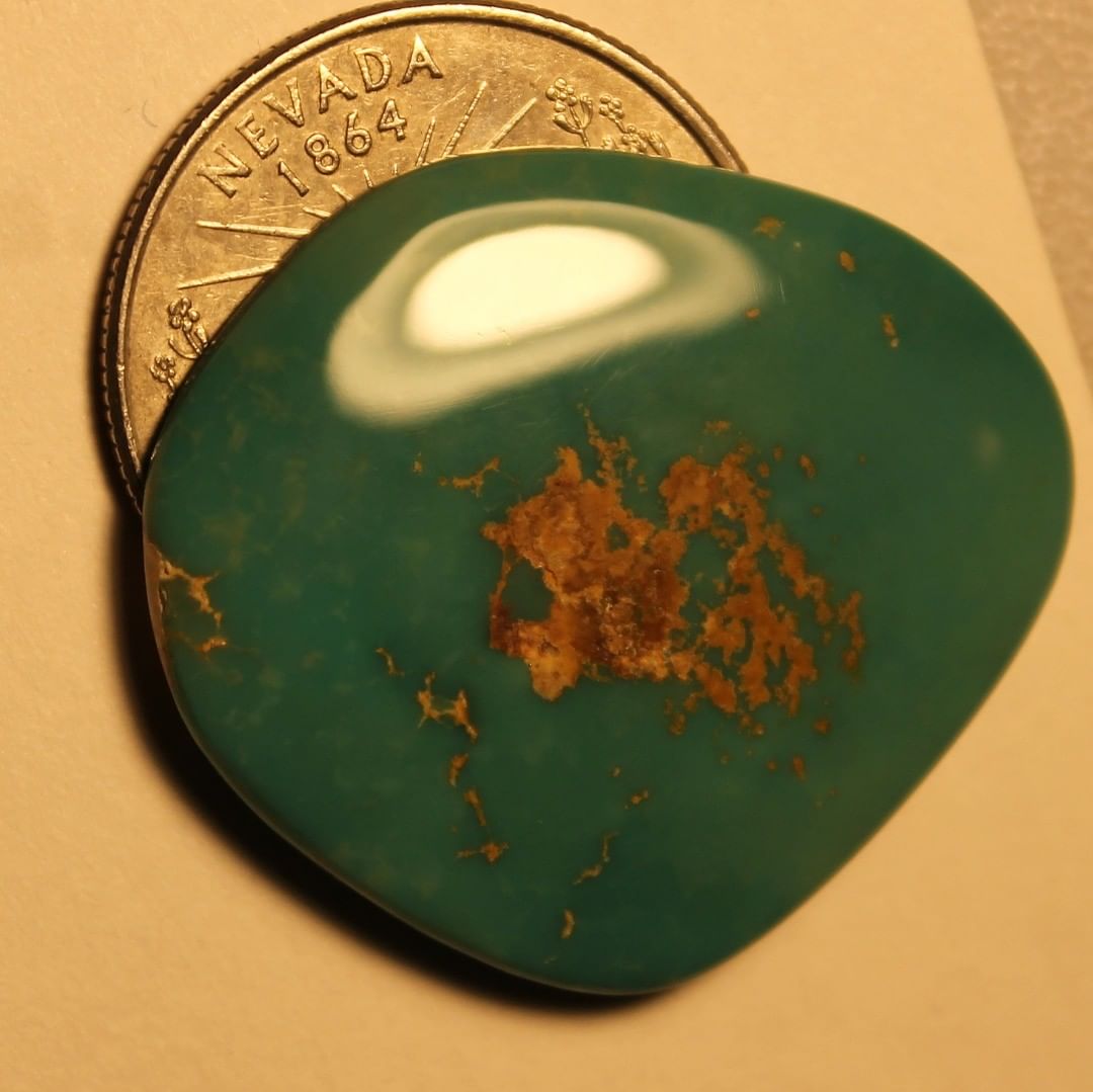 Teal Stone Mountain Turquoise Cabochon
21.3 carats untreated & un-backed Nevada turquoise.
