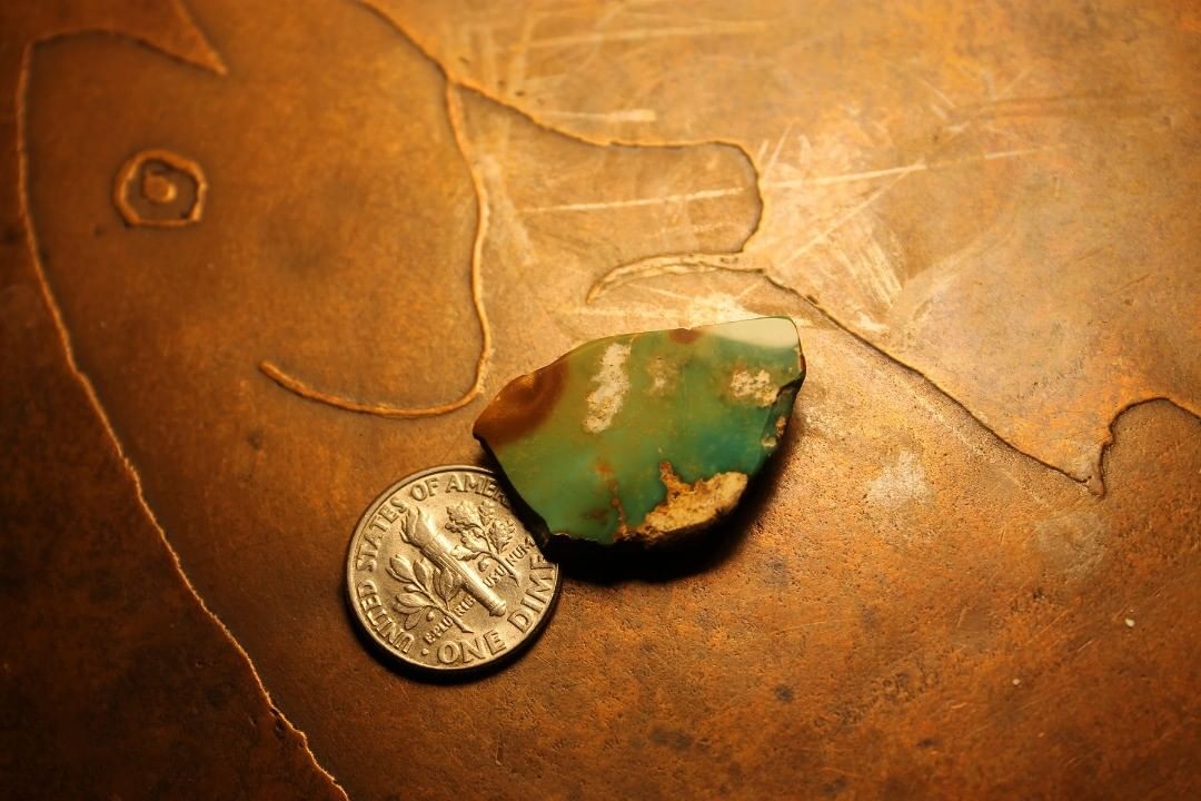 Turquoise vein study, going green (Stone Mountain Turquoise)
