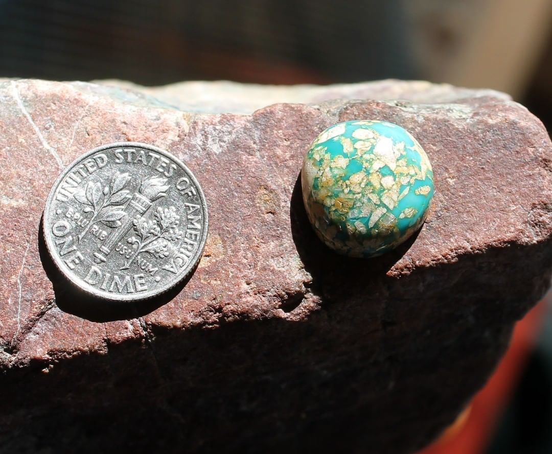 Harcross Boulder Turquoise Cabochon
Instagram    $21 for 10 carats untreated & un-backed Nevada turquoise
