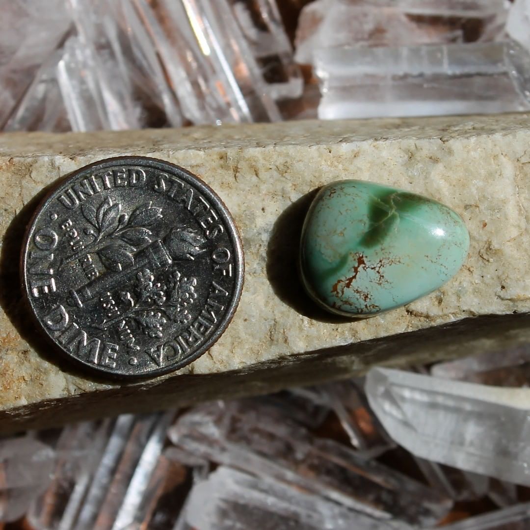 Mutli color Stone Mountain Turquoise Cabochon
Instagram    $12.00 for 4.4 carats untreated & un-backed Nevada turquoise. 
