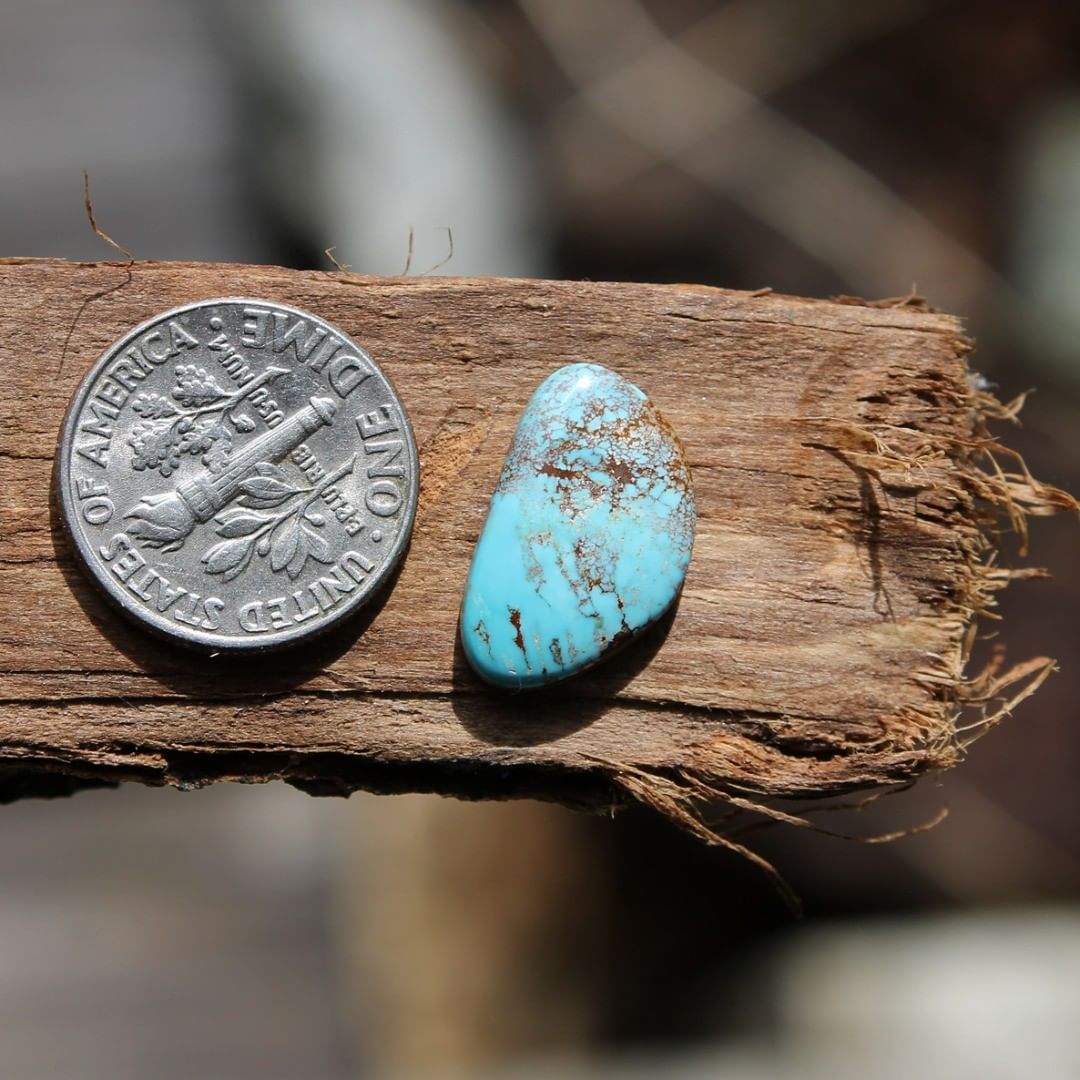 Natural blue turquoise with red micro inclusions (Stone Mountain Turquoise)
Instagram    $11.50 for 4.4 carats untreated & un-backed Nevada turquoise.
