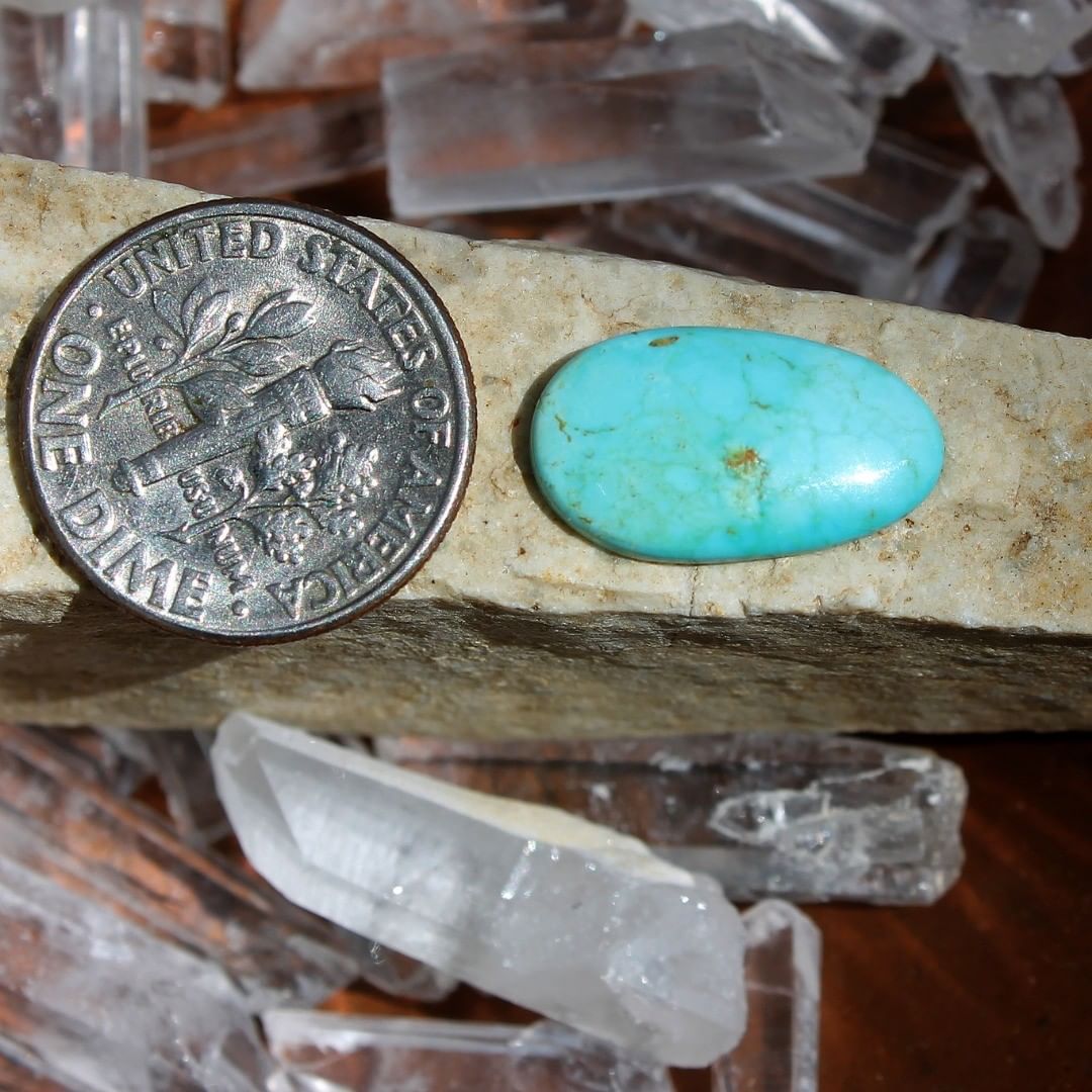 Natural light blue turquoise cabochon (Stone Mountain Turquoise)
Instagram    $7 for 2.8 carats untreated & un-backed Nevada turquoise.
