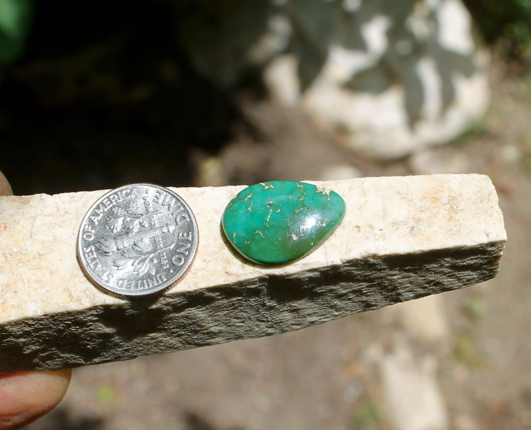 Daily greens – Natural Stone Mountain Turquoise
 $18 for 6.7 carats untreated & un-backed Nevada turquoise. 
