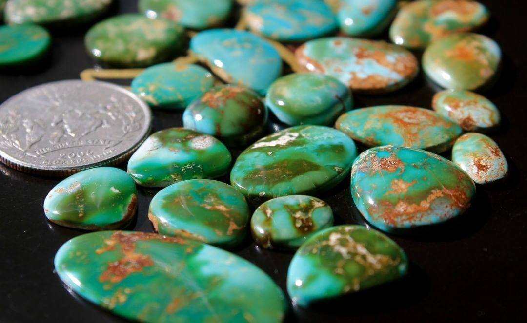 Greening up for summer, natural Stone Mountain Turquoise