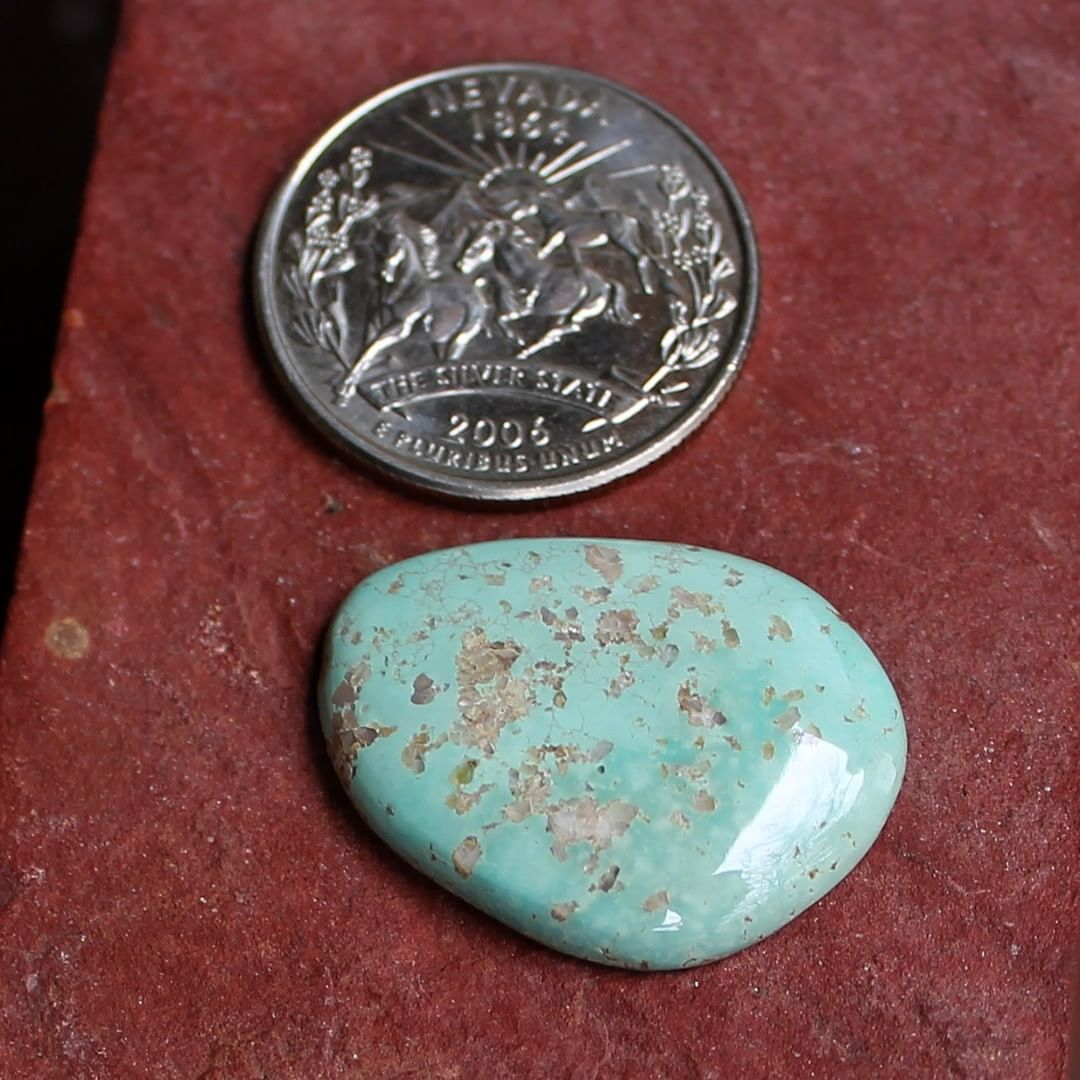 Light blue Stone Mountain Turquoise pendant cabochon
 $50 for 18.4 carats untreated & un-backed Nevada turquoise.
