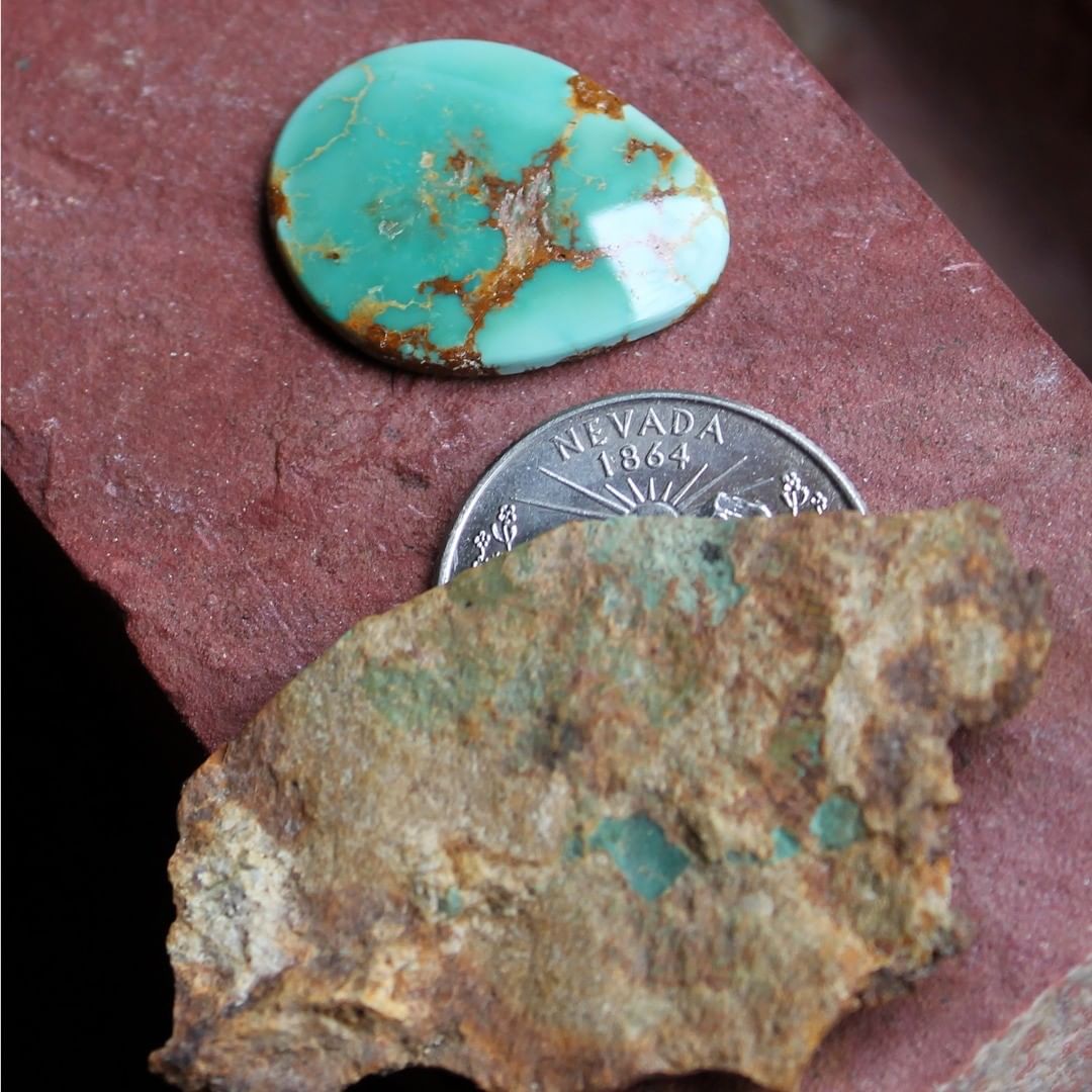 Natural Stone Mountain Turquoise pendant cabochon
 $48 for 18.9 carats untreated Nevada turquoise.
