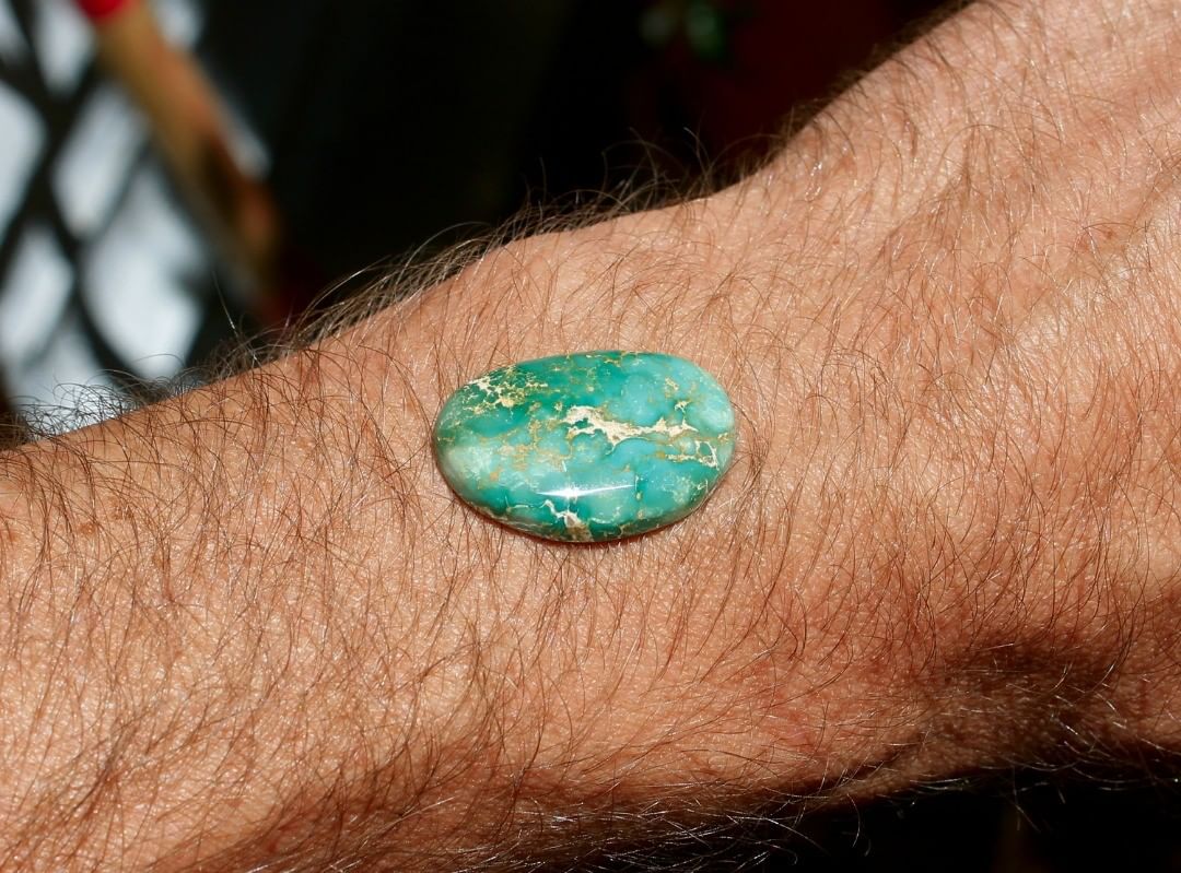 Natural Stone Mountain Turquoise with mixed color and pattern

$52 for 18.9 carats untreated & un-backed Nevada turquoise